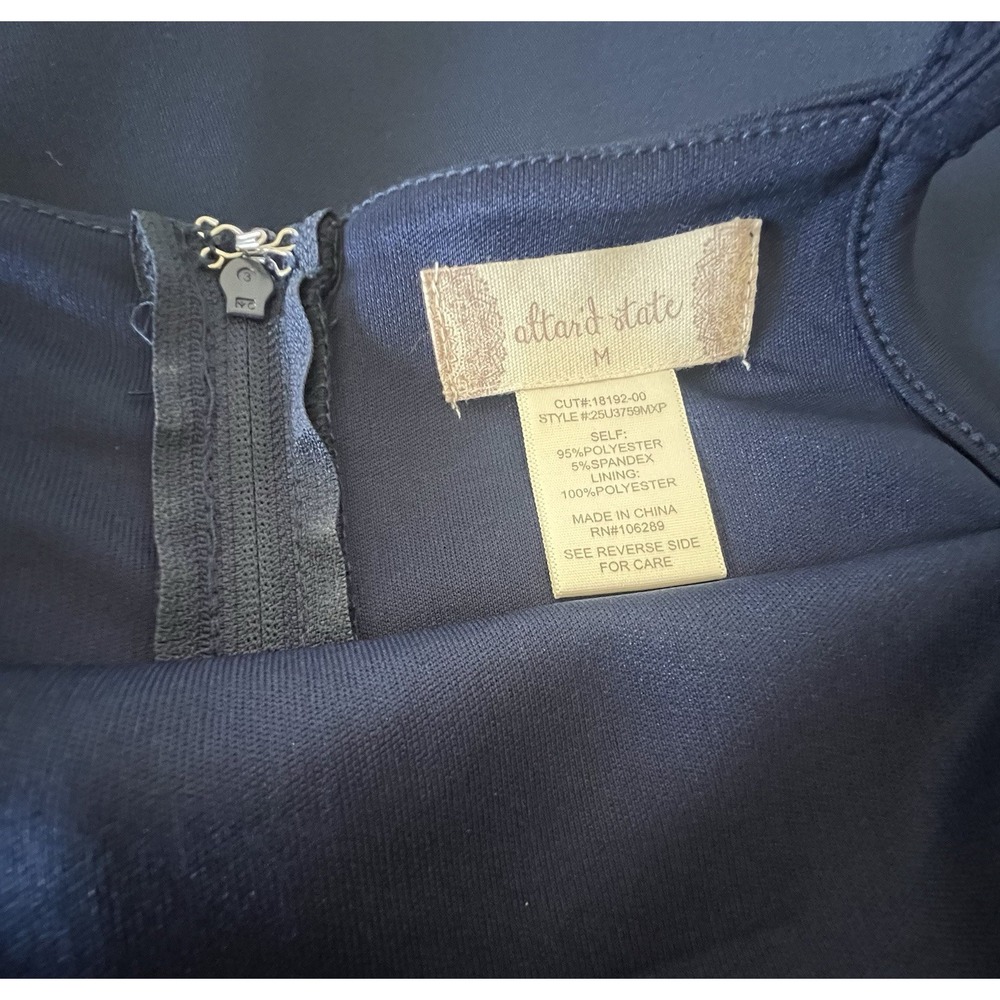 Altar'd State Women's Dress Sz 4 Navy Blue Sleeveless Adjustable Strap Zip Back - Picture 5 of 7
